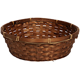 Corbeille bambou ronde marron ø 30 x 9 cm, paquet de 10