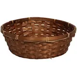 Corbeille bambou ronde marron ø 30 x 9 cm, paquet de 10