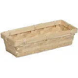 Corbeille bambou rectangulaire naturel 24 x 10 x 6 cm, paquet de 10