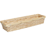 Corbeille bambou rectangulaire naturel 36 x 11 x 6 cm, paquet de 10