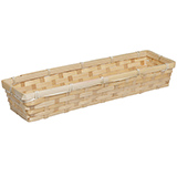 Corbeille bambou rectangulaire naturel 44 x 12 x 7 cm, paquet de 10