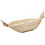 Corbeille gondole en bambou naturel 49 x 23 x 10 cm, paquet de 10