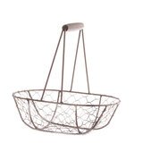 Panier métal ovale marron avec 1 anse 23 x 15 x 8 cm
