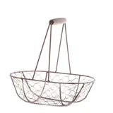 Panier métal ovale marron avec 1 anse 23 x 15 x 8 cm