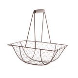 Panier métal rectangulaire marron avec 1 anse 22,5 x 15 x 8 cm