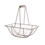 Panier métal rectangulaire marron avec 1 anse 22,5 x 15 x 8 cm