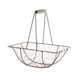 Panier métal rectangulaire marron avec 1 anse 22,5 x 15 x 8 cm