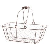 Panier métal rectangulaire marron avec 2 anses 30 x 21 x 12 cm