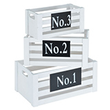 Lot de 3 caisses en bois ajourées