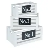 Lot de 3 caisses en bois ajourées