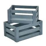 Lot de 2 caisses en bois ajourées