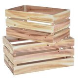 Lot de 2 caisses en bois ajourées - Caisse en bois