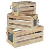 Lot de 3 caisses en bois ajourées - Caisse en bois