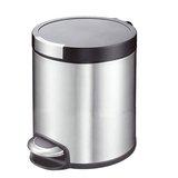Poubelle inox à pédale 5 litres ronde ø 20,5 x H 29 cm gris