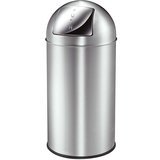 Poubelle inox à clapet 40 litres ronde ø 35 x H 74 cm gris