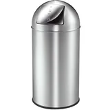 Poubelle inox à clapet 40 litres ronde ø 35 x H 74 cm gris