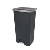 Poubelle à pédale noire 90 L L 45 x P 37,5 x H 82,5 cm