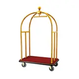 Chariot à bagages pour hôtels 108 x 65 x 188 cm Or tapis rouge