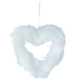 Coeur en Plume à suspendre L 19 cm - Déco Saint Valentin