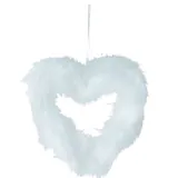 Coeur en Plume à suspendre L 19 cm - Déco Saint Valentin