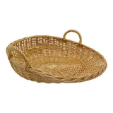 Corbeille ovale en osier avec poignées 42 x 40 x 14 cm - Plateau ovale en osier