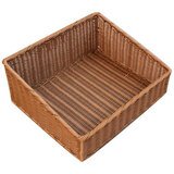 Corbeille manne rectangulaire plastique marron 47 x 40 x 12 cm - Vanneries