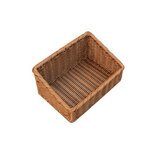 Corbeille manne rectangulaire plastique marron 29 x 20 x 8 cm - Vanneries