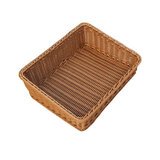 Corbeille manne rectangulaire plastique marron 38 x 30 x 7 cm