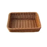 Corbeille manne rectangulaire plastique marron 32 x 22 x 6 cm