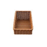 Corbeille manne rectangulaire plastique marron 19,5 x 28 x 8 cm - Vanneries