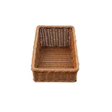 Corbeille manne rectangulaire plastique marron 19,5 x 28 x 8 cm