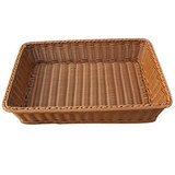 Corbeille manne rectangulaire plastique marron 60 x 40 x 12 cm