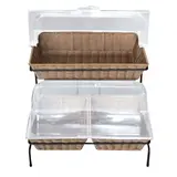 Présentoir corbeille à pain 2 niveaux avec couvercle 53 x 54 x 38 cm