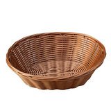 Corbeille ovale manne tressée marron 26 x 21 x 8 cm plastique