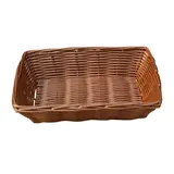 Corbeille manne rectangulaire plastique marron 23 x 16 x 6 cm