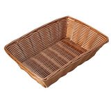 Corbeille manne rectangulaire plastique marron 27 x 19,5 x 8 cm