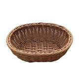 Corbeille ovale manne tressée marron 24 x 18 x 8 cm plastique