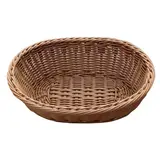 Corbeille ovale manne tressée marron 30 x 22 x 9 cm plastique