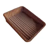 Corbeille manne rectangulaire plastique marron 30 x 40 x 10 cm