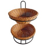 Présentoir corbeille à pain 2 niveaux Ø 28 x 42 cm