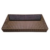 Corbeille manne rectangulaire plastique marron 98 x 49 x 11/20 cm