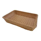 Corbeille manne rectangulaire plastique naturel 49 x 35 x 10 cm