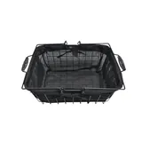 Panier métal rectangulaire noir tissu noir avec 2 anses 35 x 25,6 x 15 cm