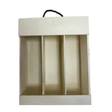 Coffret bois ouvert en façade - 3 bouteilles - 30,8 x 37,5 cm
