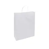 Sac kraft blanc poignées torsadées 32 x 12 x 41 cm 100g/m² - Lot de 200