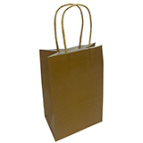 Sacs kraft or poignées torsadées 14+8,5x21,5cm 100g/m² (x50) - Sacs kraft unis, poignées torsadées