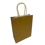 Sacs kraft Or poignées torsadées - 18 + 8 x H 24 cm - Paquet de 50