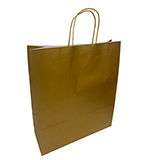 Sacs kraft Or poignées torsadées - 36 + 12 x H 41 cm - Paquet de 50