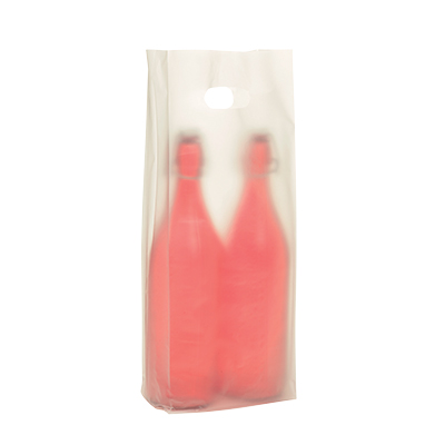 Sacs plastique 2 bouteilles aspect calque