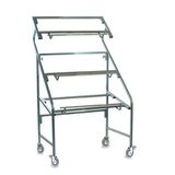 Présentoir cagettes 3 niveaux à roulettes